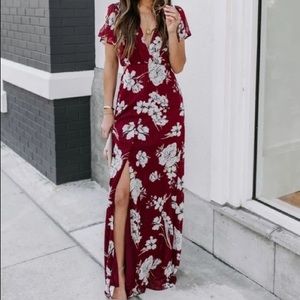 Burgundy maxi dress